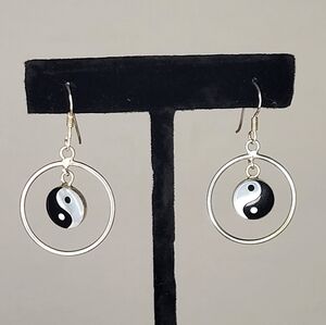 Silver Yin Yang Earrings